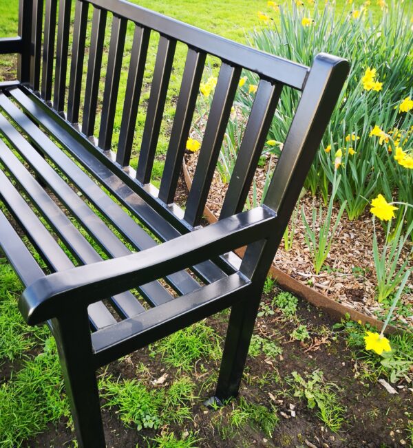 Bench Seat in front of daffodils - RH side view