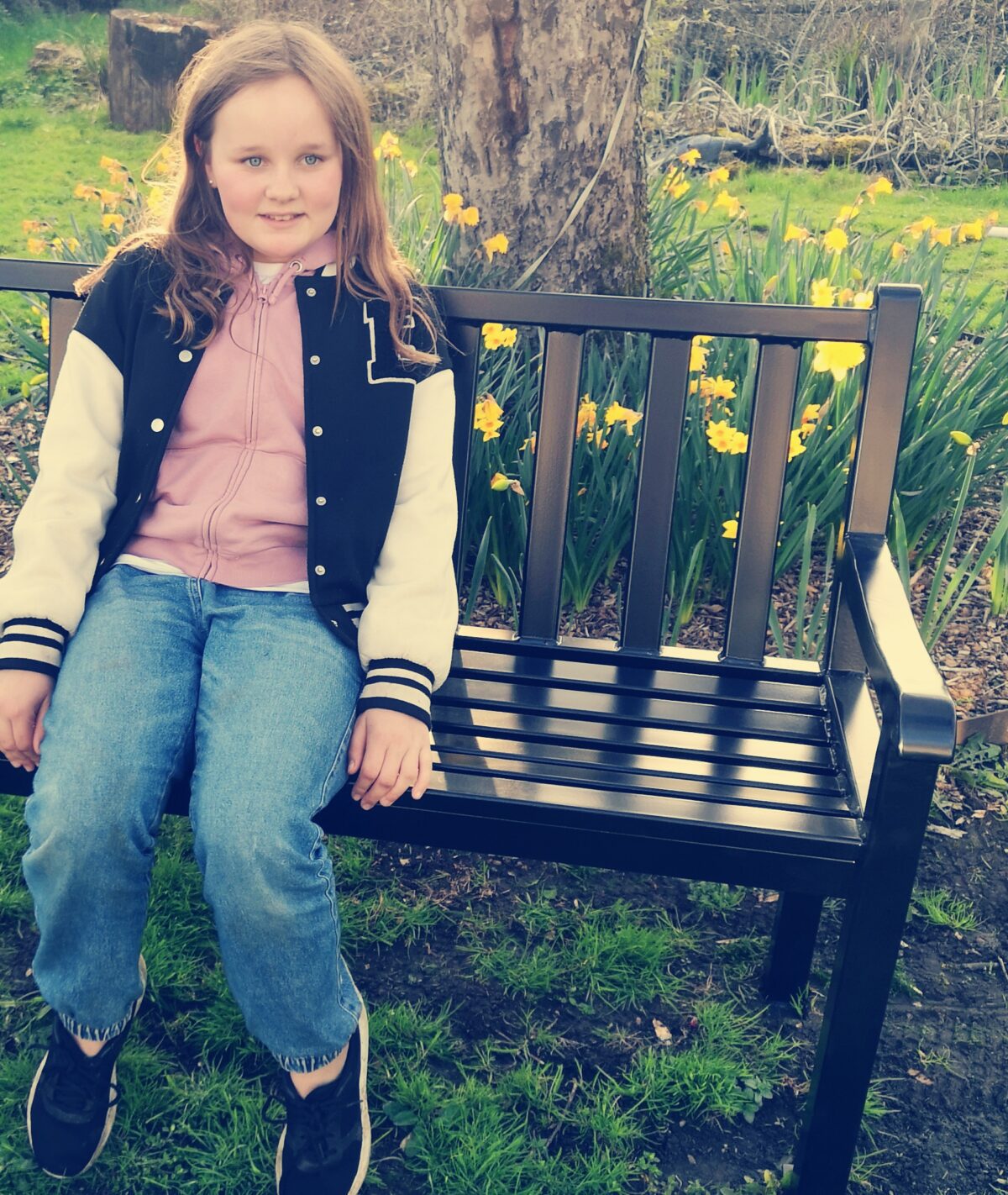 Child sitting on benchseat