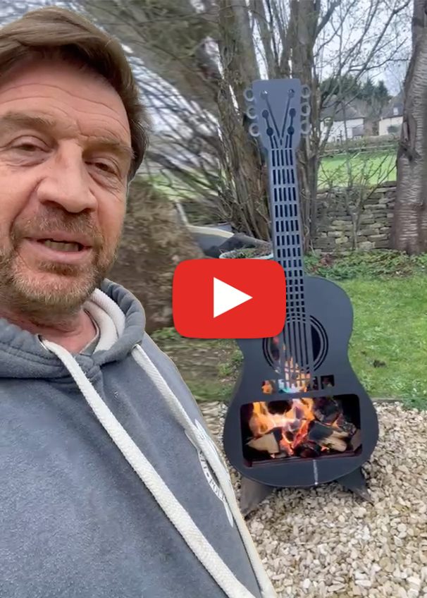 Nick Knowes selfie guitar firepit play icon